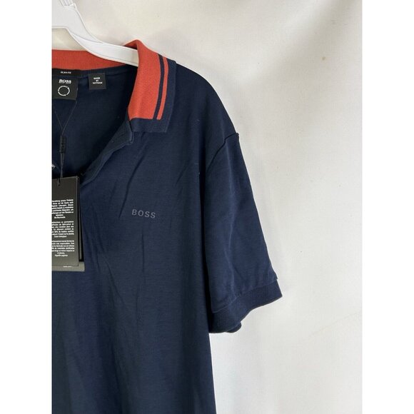 New Hugo Boss Slim Fit Color Block Polo Rugby Shirt - Picture 2 of 7
